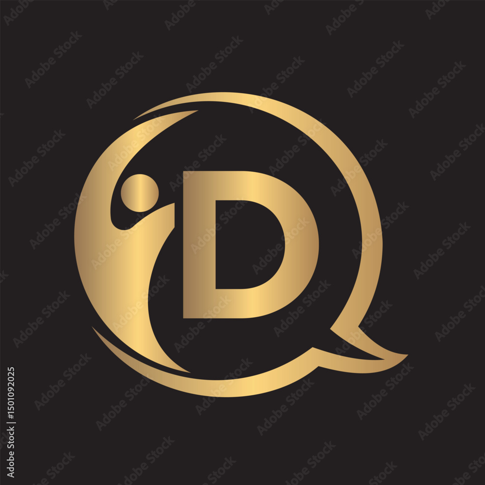 Fototapeta premium Human Life Logo combine with letter D vector template