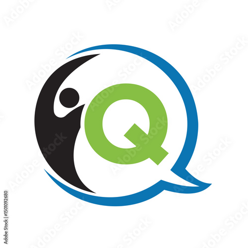 Human Life Logo combine with letter Q vector template
