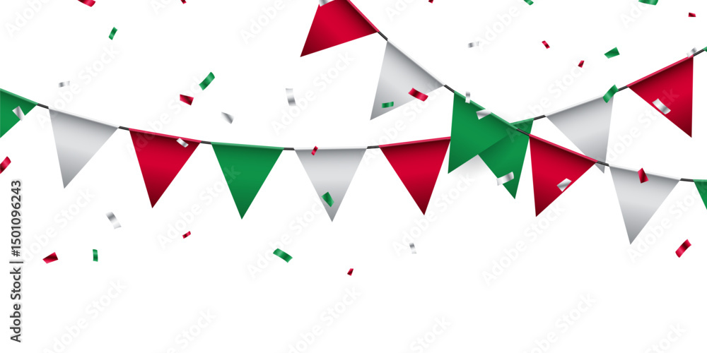 Obraz premium Colorful party flags background vector illustration for celebration.
