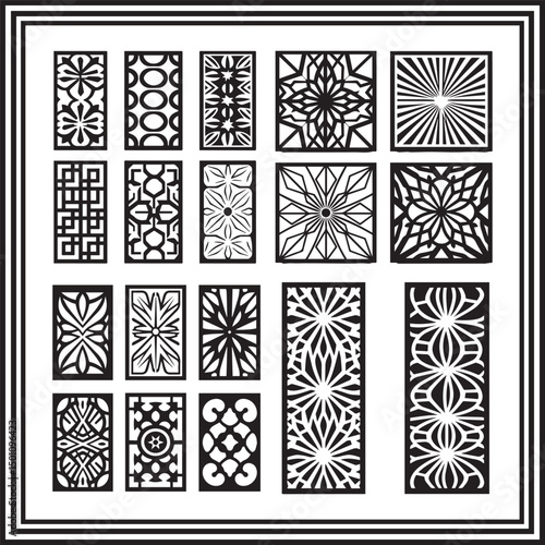 Decorative Panel Vector Bundle – Mixed Style Laser Cut Designs with Floral, Geometric, and Abstract Patterns for CNC and Crafts
