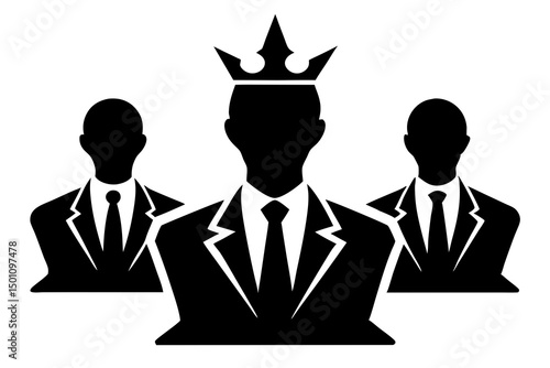 leadership icon vector silhouette illustration isolated on white background