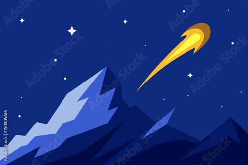 a glowing comet streaking across a frosty night 