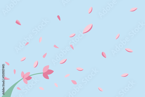 cherry blossom petals falling in a spring breeze  .svg