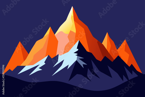 glacial peaks of patagonia glowing in the winter 
