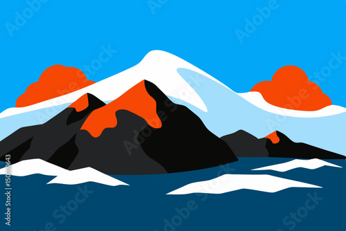 icelandic highlands under snow  with lava rock pok.svg