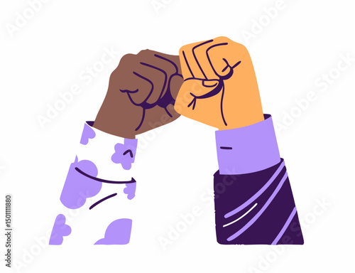 Diverse Hands Bumping Fists: Teamwork, Unity, Collaboration