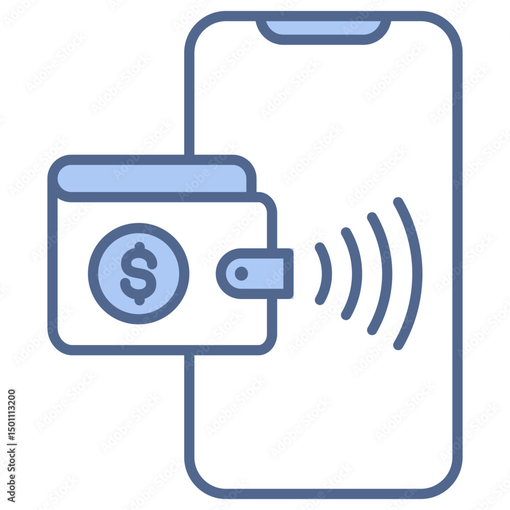 Digital Wallet Blue Icon Digital Wallet Blue Icon