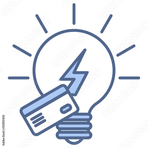 Top Up Electricity Blue Icon