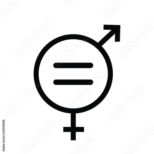 Gender equality icon vector illustration. Gender equality symbol. Gender sign vector.