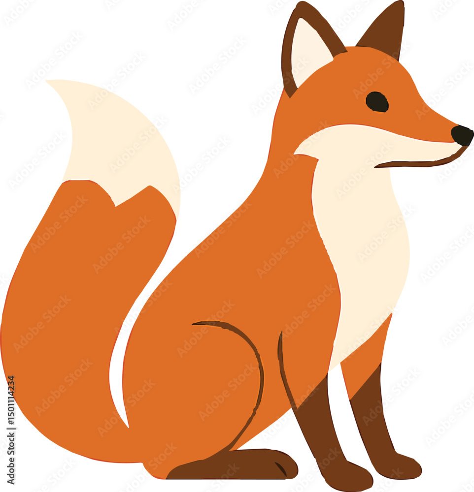 Obraz premium red fox vector illustration
