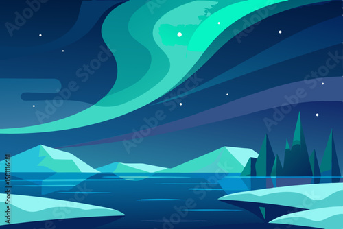 soft aurora dancing above an icy nordic coastline 