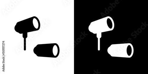 Street lamps icon. Devices for illumination of entryway, porch, walkway, path, garden, yard, park. Vector flat icon set.