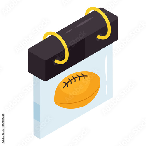 Calendar icon, sports schedule editable vector