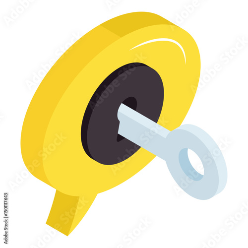 Conceptual isometric design icon of encrypted message