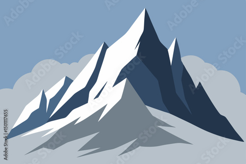 stark alpine ridge with blowing snow and jagged 