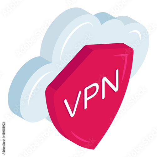 Modern design icon of cloud vpn