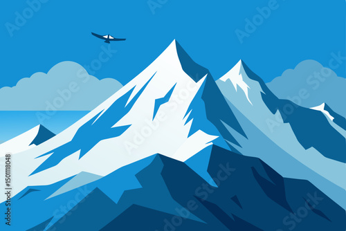 vast view of snowy peaks from a high altitude 