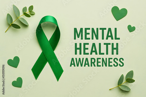 mental health awareness flat lay concept