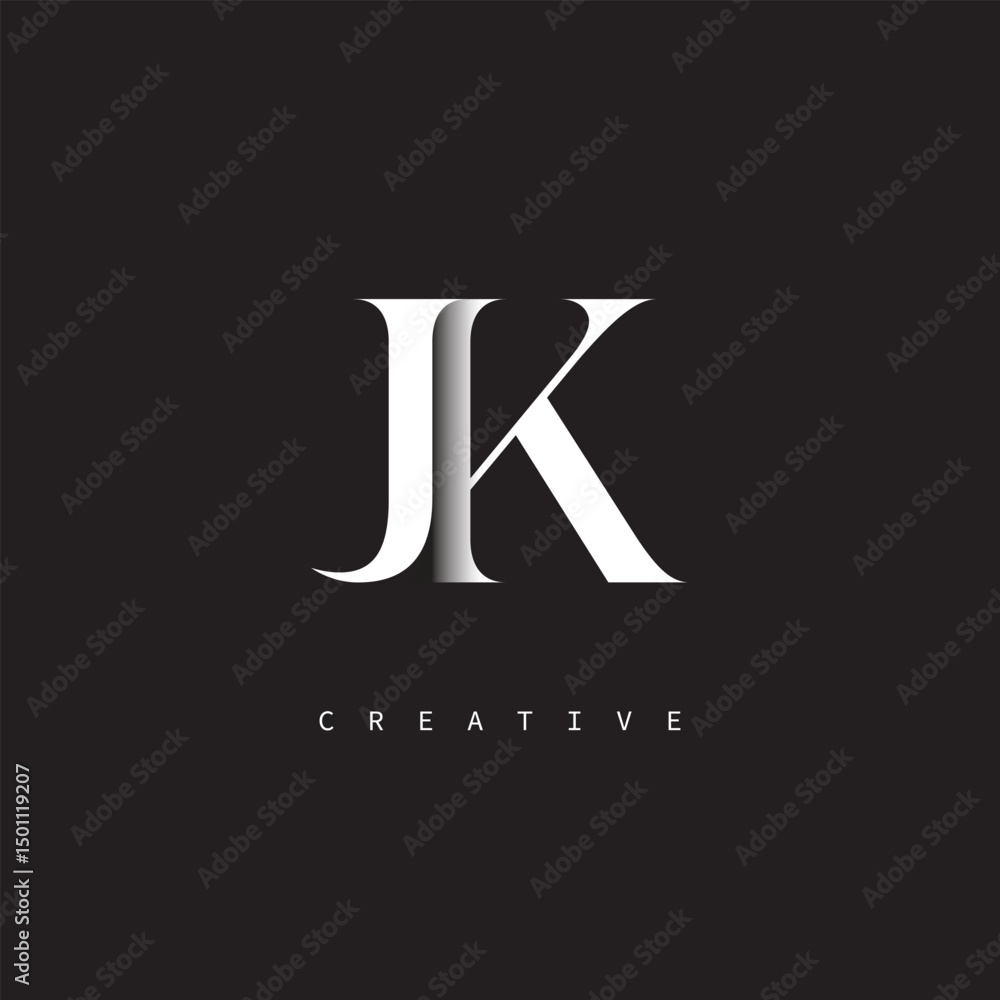 JK Monogram Logo – Minimal Elegant Letter mark for Luxury, Fashion & Creative Brands JK Monogram Logo – Minimal Elegant Letter mark for Luxury, Fashion & Creative Brands