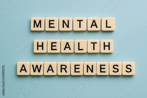 mental health awareness flat lay concept