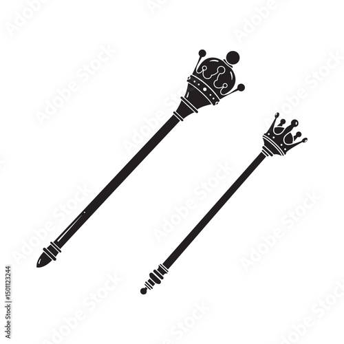 royal scepter vector on white background