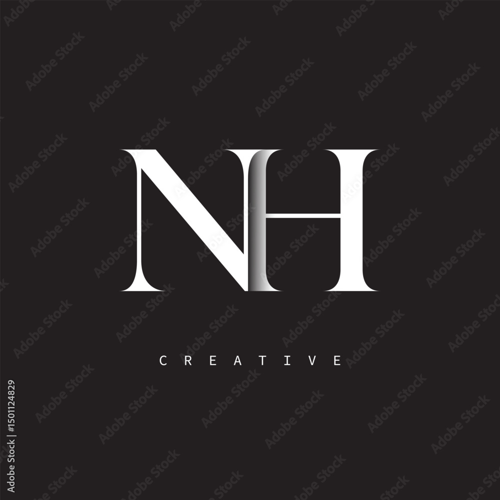 NH Monogram Logo – Minimal Elegant Letter mark for Luxury, Fashion & Creative Brands NH Monogram Logo – Minimal Elegant Letter mark for Luxury, Fashion & Creative Brands