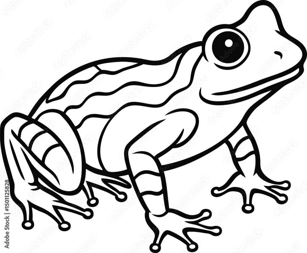 Fototapeta premium Frog animal line art, Frog silhouette