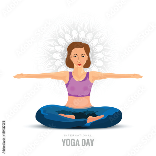 World yoga day background for health and fitness