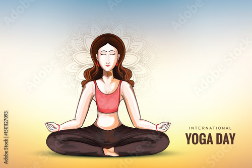 21st june yoga day card background