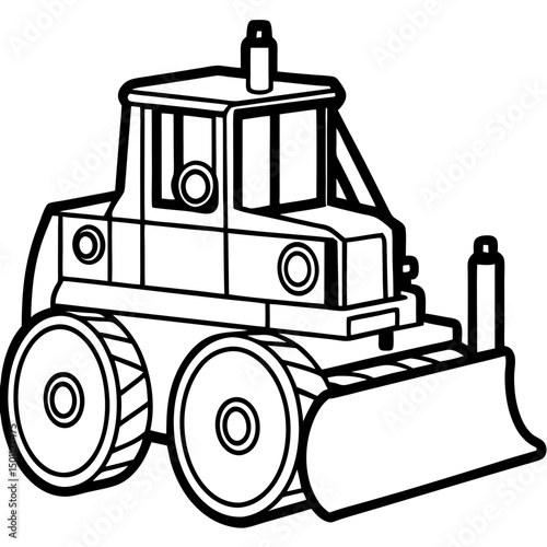 Minimal Skidder Vector on White Background