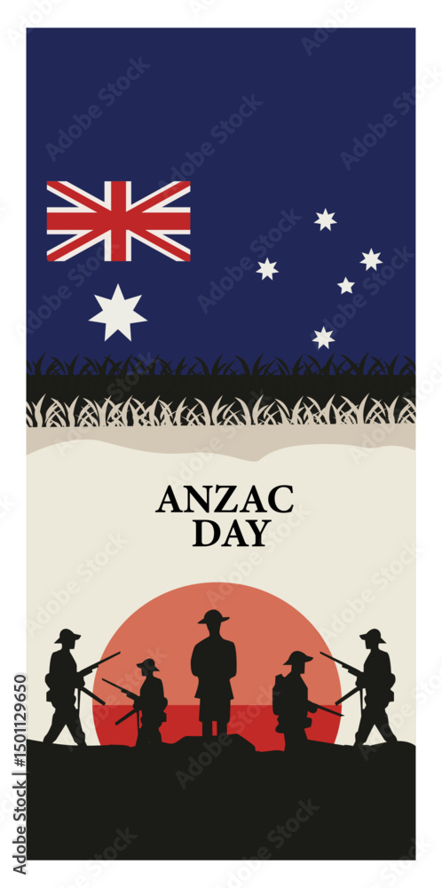 Obraz premium ANZAC Day Vector Banner Collection -05