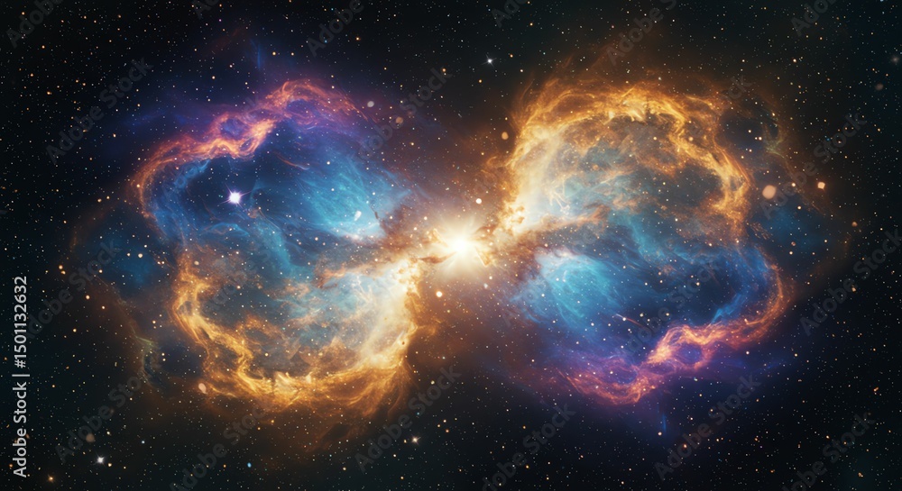 Obraz premium Colorful Nebula and Starfield in Space