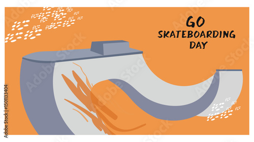 Breezy Go Skateboarding Day Illustration with Skateboarder Jumping-03