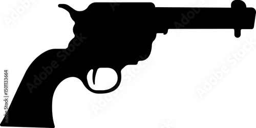 Pistol icon in flat from army and war isolated on transparent background