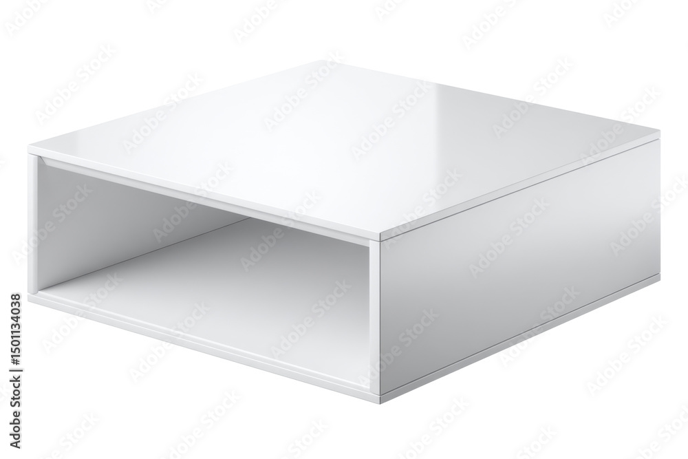 Fototapeta premium White, open-faced cube isolated on transparent PNG background
