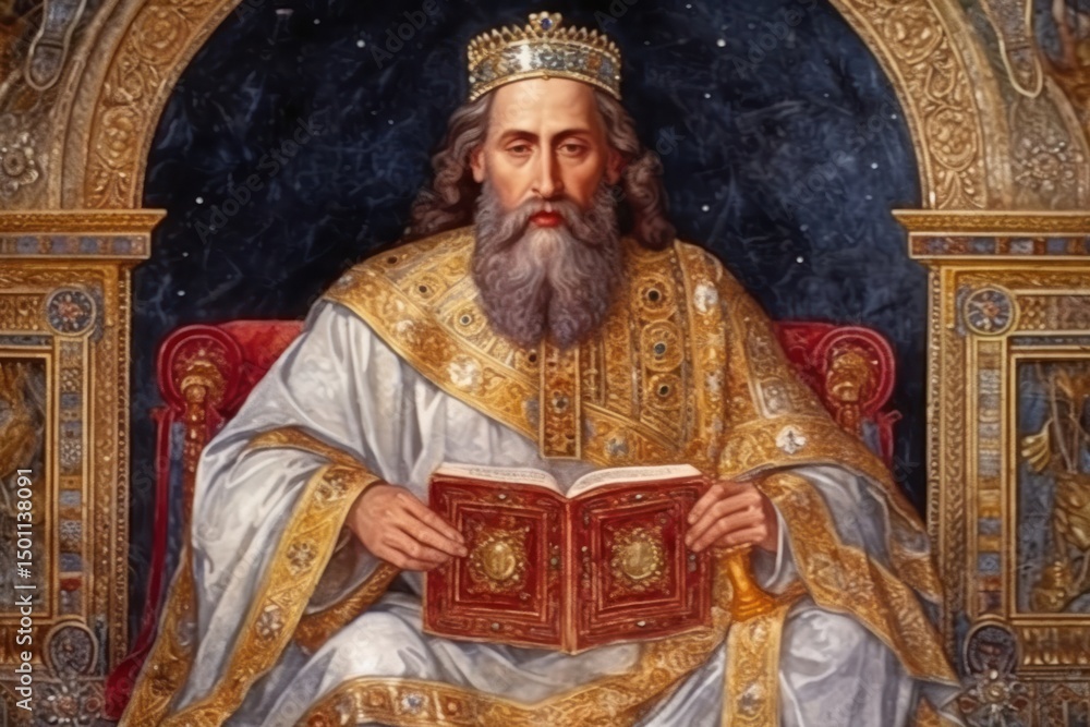 Fototapeta premium King solomon architecture building painting.