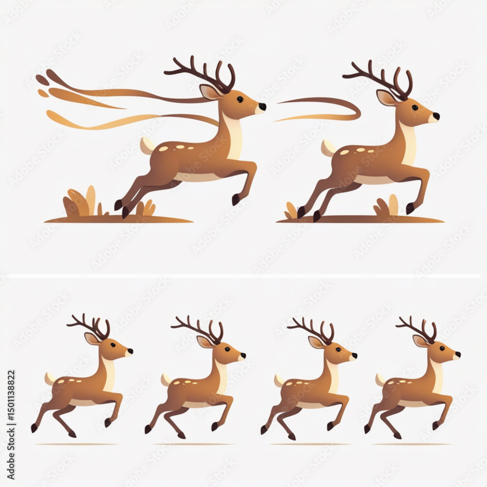 Fototapeta premium set of deer