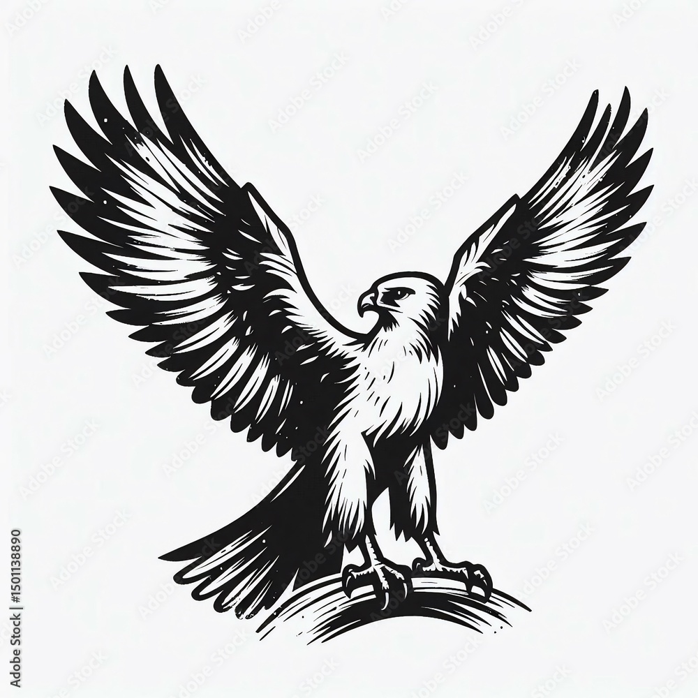 Obraz premium Soaring Eagle Vector Symbol Suitable for Digital Content