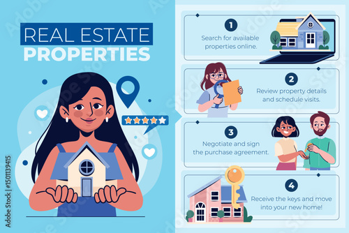Flat Real Estate Properties Infography