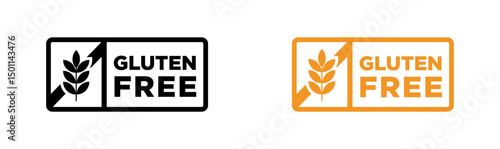 Gluten free icons set on white background