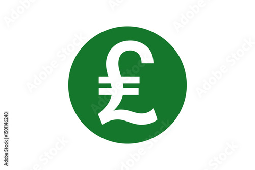 Pound sterling currency symbol on a green circle