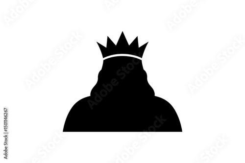 Queen with crown silhouette royalty monarch symbol