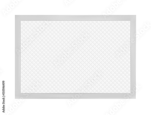 Charcoal pee pad for pet mockup. Vector illustration isolated on white background. Template for your product. EPS10.