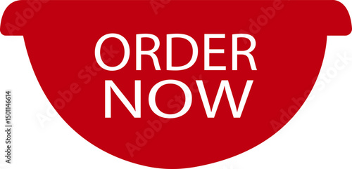 Order now ribbon icon in flat. isolated on transparent background