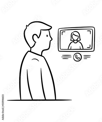 Person on video call