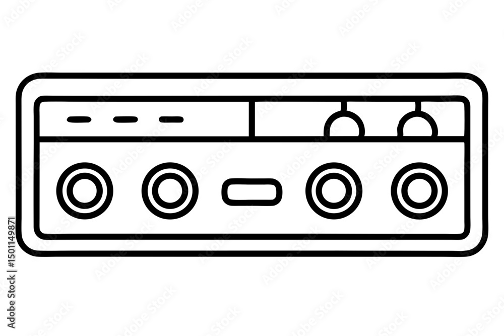 Obraz premium control panel vector silhouette illustration isolated on white background