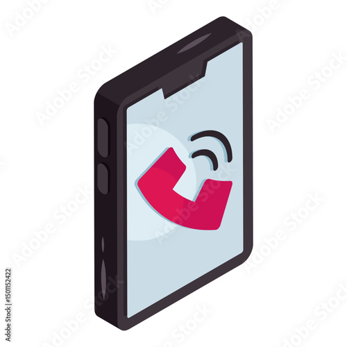 Mobile incoming call icon in perfect design