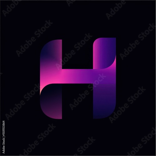 Bold purple and pink gradient letter 