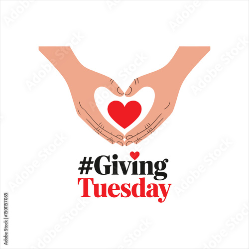 Giving Tuesday Heart Hands Illustration,
Charity Donation Love Concept Drawing,
Hands Forming Heart for Giving Tuesday,
Minimalist Hands Holding Red Heart,
