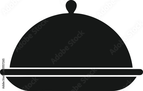 restaurant cloche, waiter tray vector silhouette design isolated vector illustration editable 